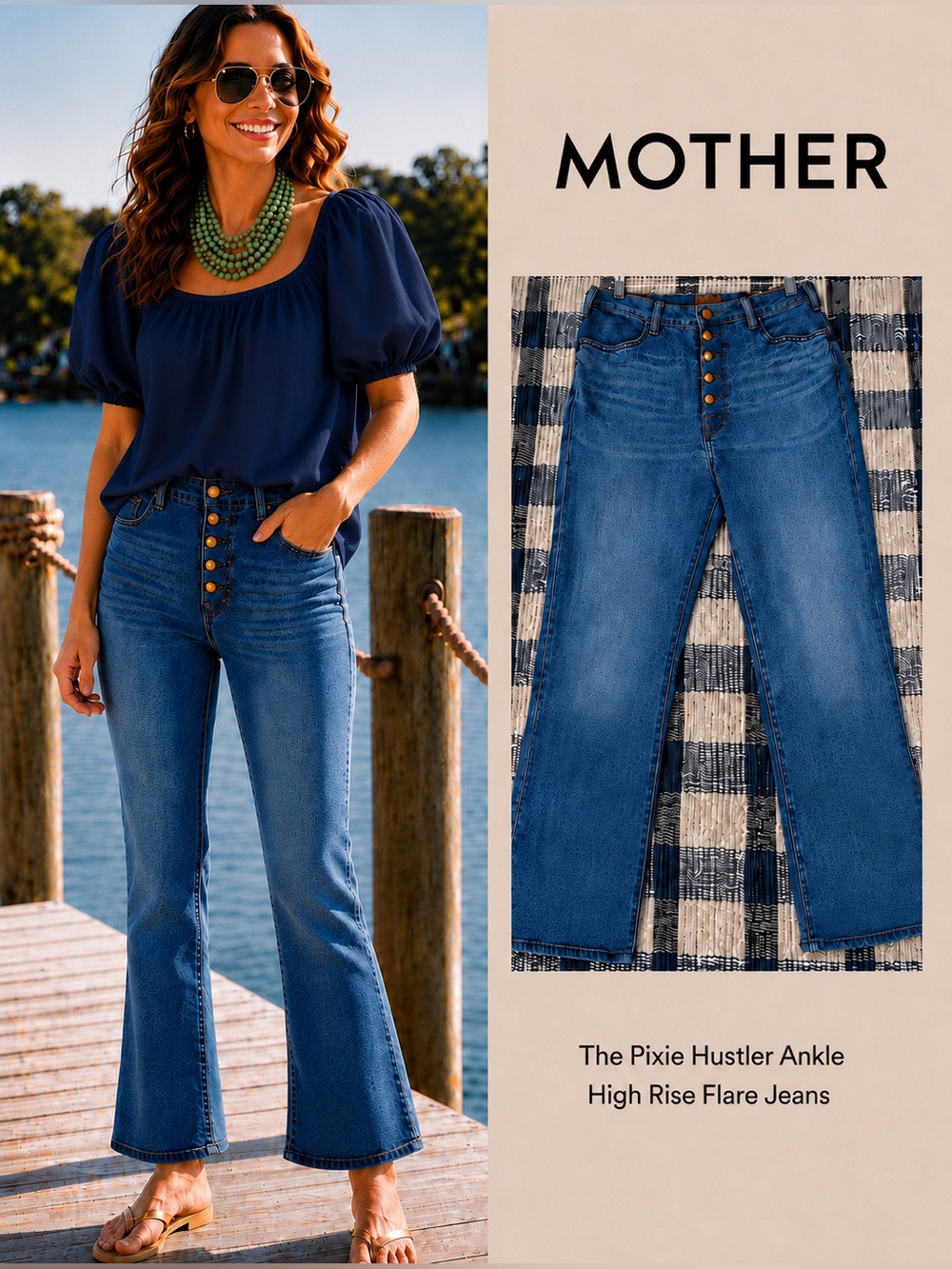 MOTHER Pixie Hustler Ankle High-Rise Flare Jeans